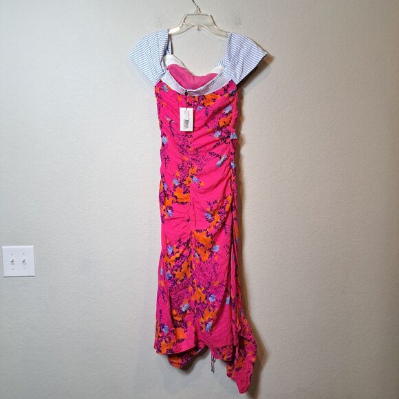 Tanya Taylor Falling Floral 100% Silk Virginia Dress Revolve Sz 2 MSRP $595 NWT - Picture 4 of 13